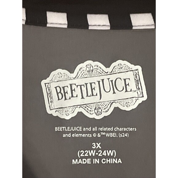 Warner Bros. WB Beetlejuice Lydia Sleep Top Gray 3X NWT Buttoned Collar - Picture 2 of 10